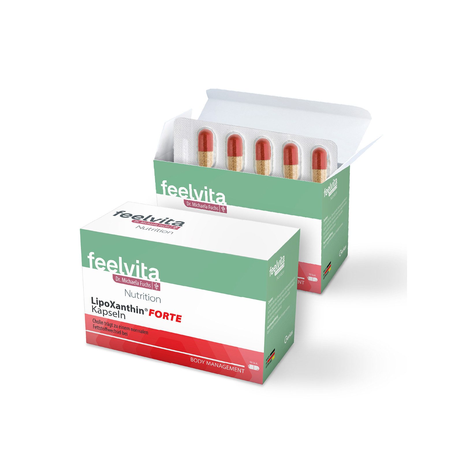 Genius Feelvita Nutrition LipoXanthin Forte Kapseln 180 Stück Kapsel, 2 er 6-Monatsvorrat à 90 St., Trägt zu einem normalen Fettstoffwechsel bei