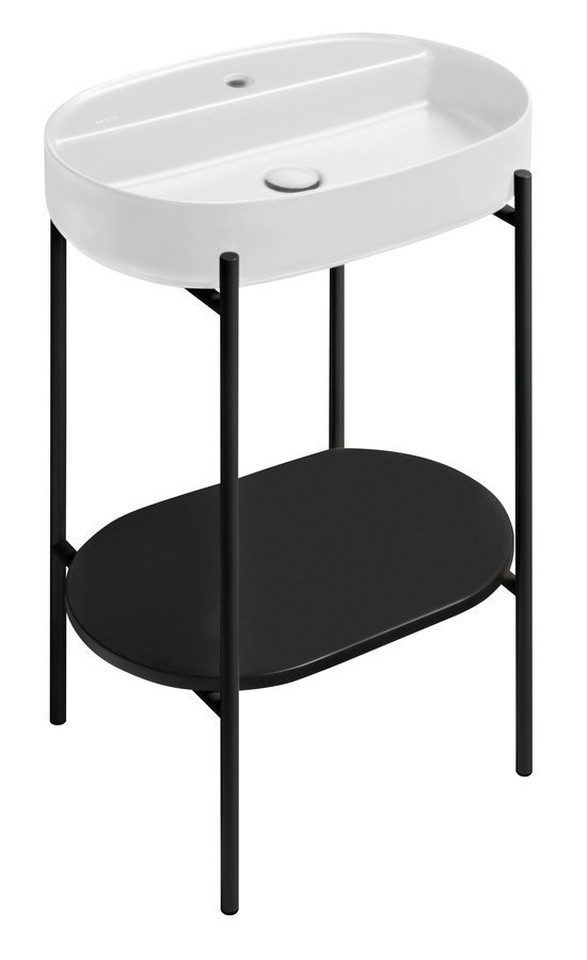 Sapho Waschbeckenunterschrank PUNO Sockel mit Waschbecken 600x860x396mm, Schwarz Sapho-SKA590-2-01-SET