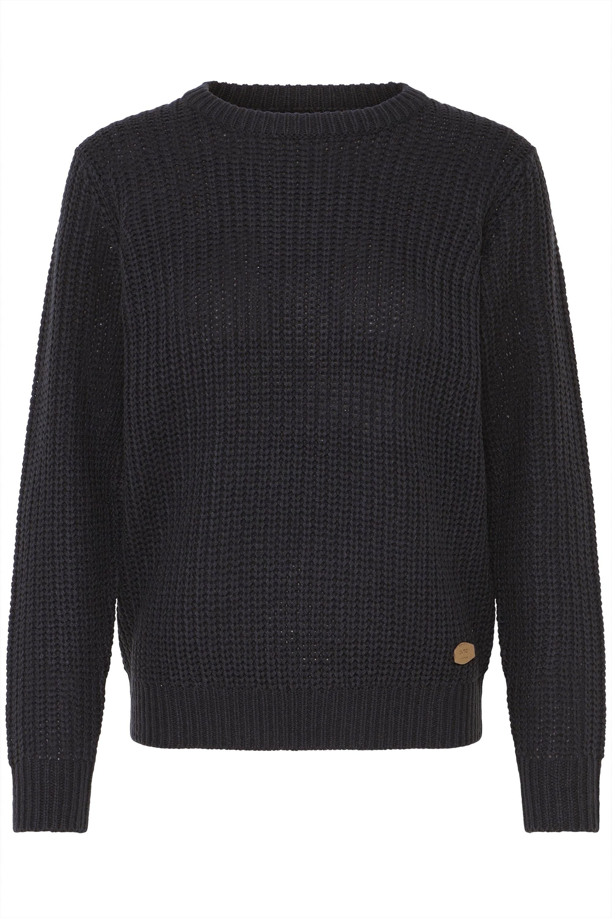OXMO Strickpullover OXEdna Moderner Pullover mit Aufdruck günstig online kaufen