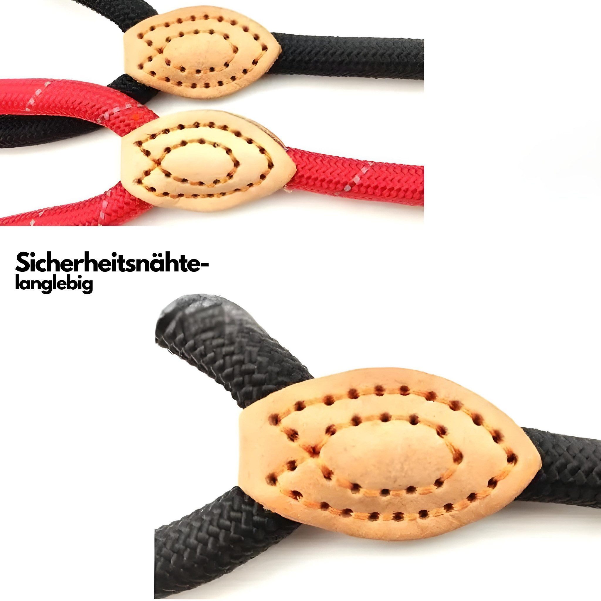 FLOCKI Pets™ Hundeleine Retrieverleine für Hunde - Moxonleine aus robustem Nylon mit Zugstopp, Führleine & Halsband in einem, Hundeleine