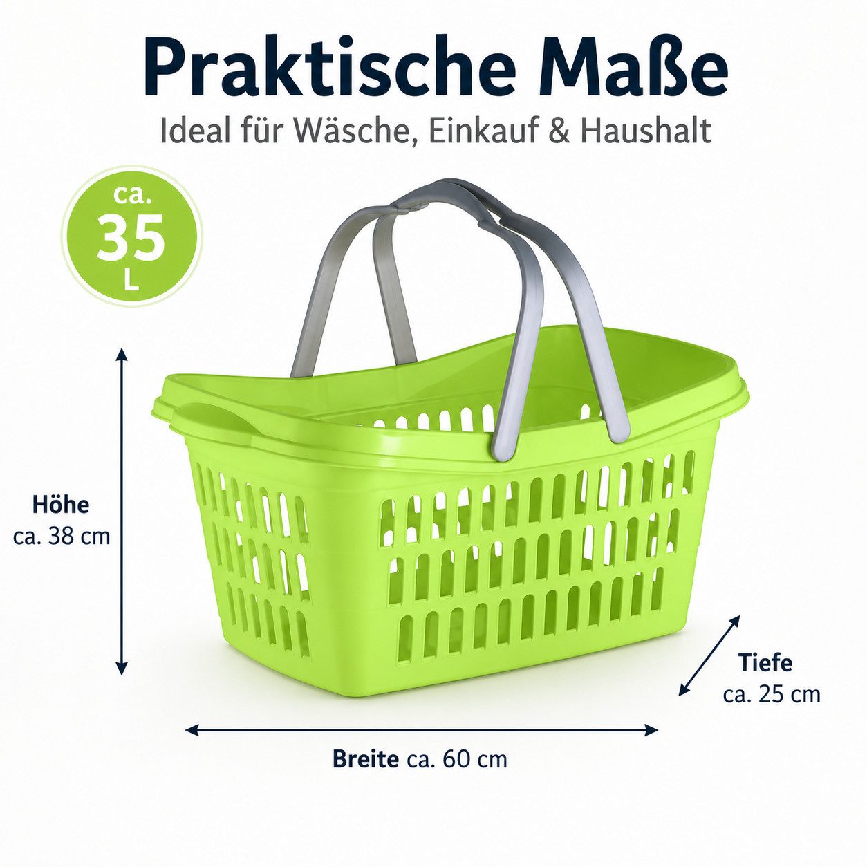Testrut Wäschekorb Farbenfroher Wäschekorb aus Kunststoff 60 cm – Robust und Praktisch – Bild 5 von 5