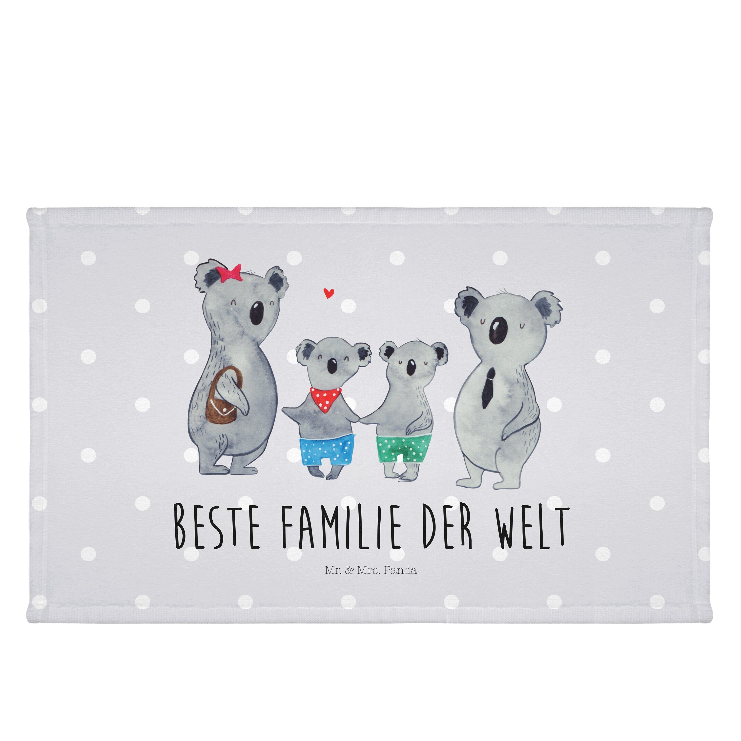 Mr. & Mrs. Panda Handtuch Koala Familie zwei - Grau Pastell - Geschenk, Koalafamilie, Bruder, b, (1-St)