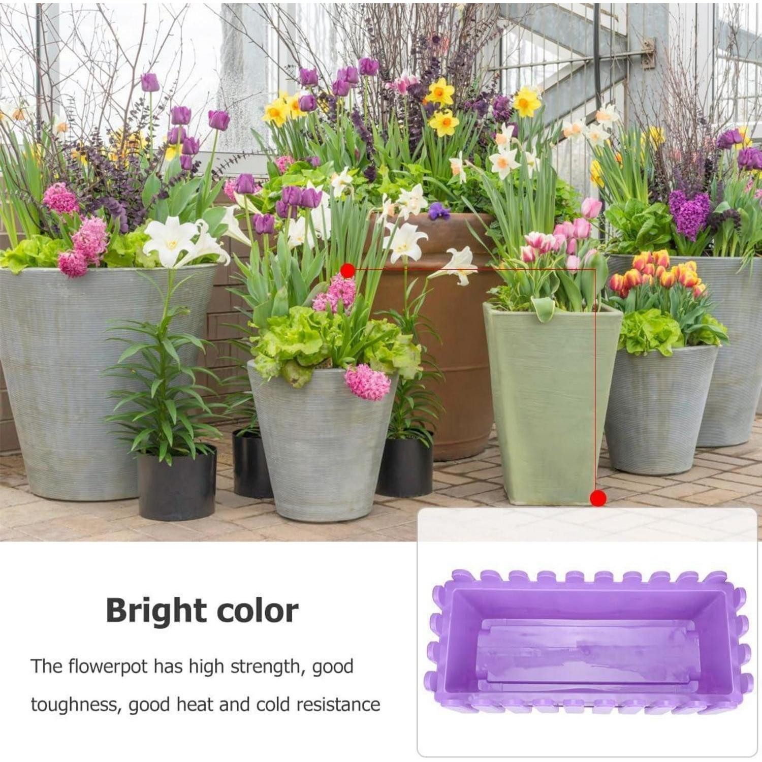 Healeved Blumenkasten Healeved Rechteckiger Zaunpflanzer Sukkulenten Pflanztöpfe Violett