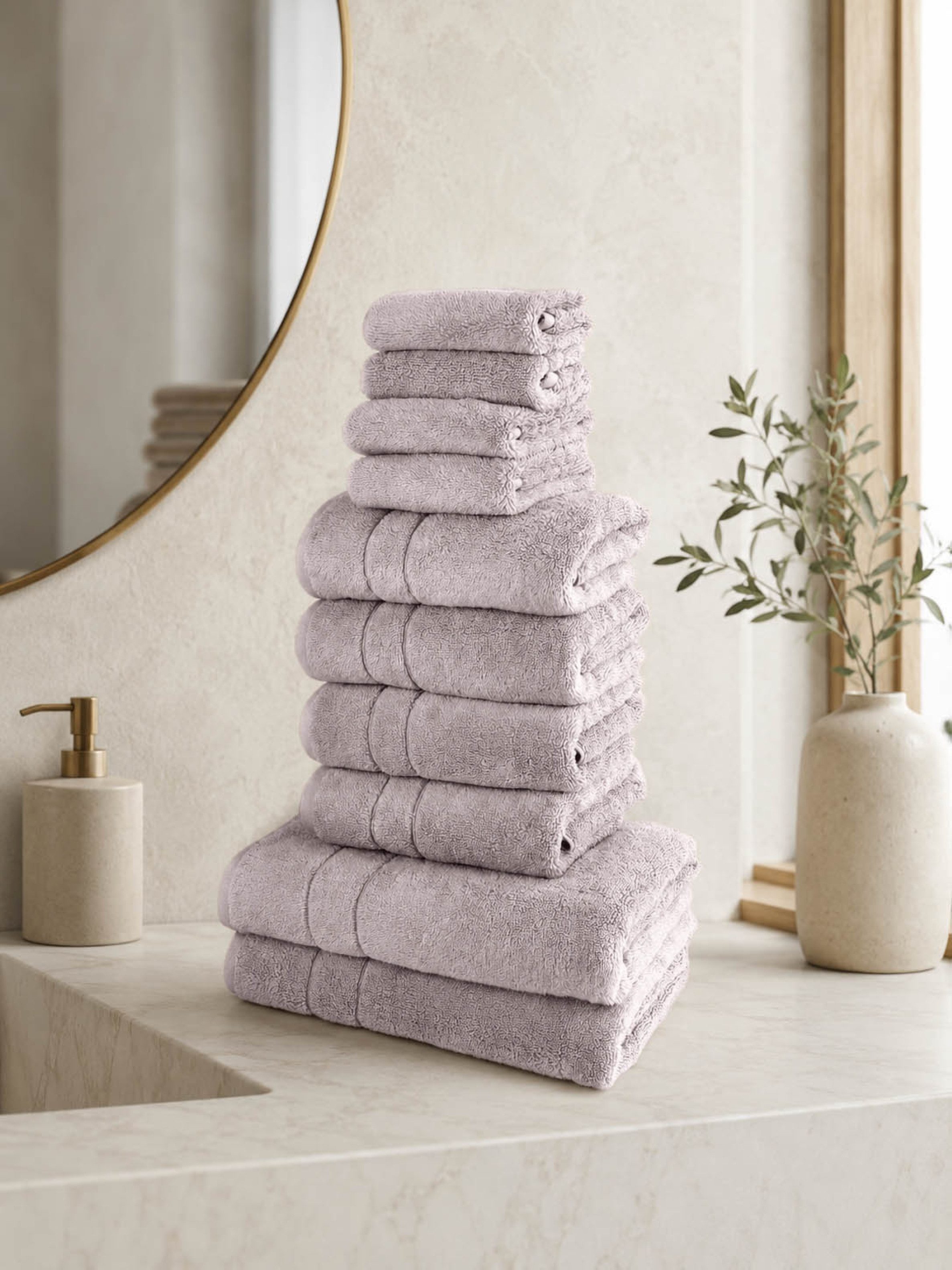 OTTO home Handtuch Set Inga, 3 Qualitäten, Duschtücher, Handtücher, Gästetücher, Seiftücher, Walkfrottier (10-St), Handtücher mit feiner Bordüre, 100% Baumwolle