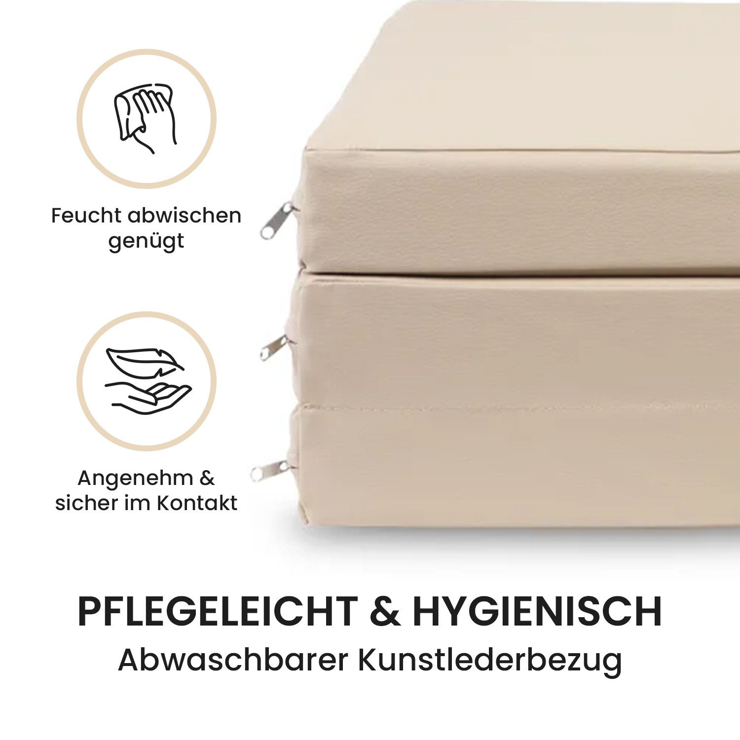 Jeflex Weichbodenmatte Jeflex Turnmatte klappbar 150 x 100 x 8 cm Weichbodenmatte Sportmatte, 150cm x 100cm x 8cm, Made in Germany – Bild 5 von 5