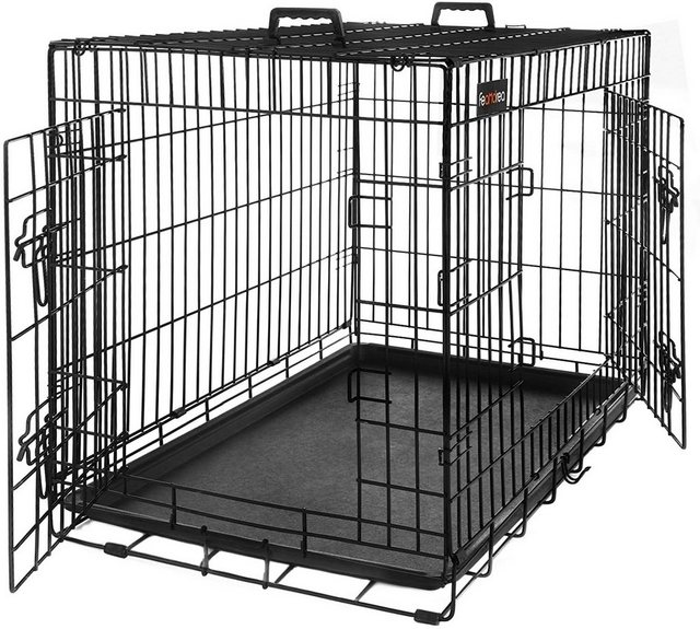 Hundekäfig »PPD42H«, HundeKäfig 2 Türen faltbar Hundebox Gitterbox TransportKäfig DrahtKäfig Katzen Hasen Nager Kaninchen Geflügel Käfig L - Hundekäfig »PPD42H«, HundeKäfig 2 Türen faltbar Hundebox Gitterbox TransportKäfig DrahtKäfig Katzen Hasen Nager Kaninchen Geflügel Käfig L -