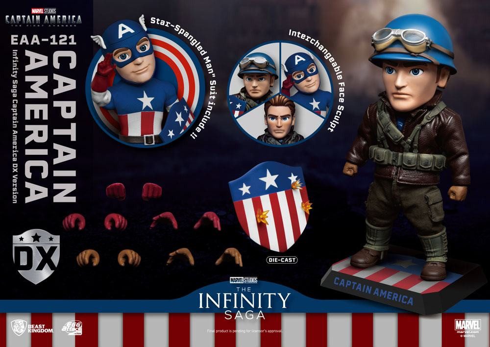 Beast Kingdom Toys Actionfigur The First Avenger Egg Attack Action Captain America DX Version 17 cm