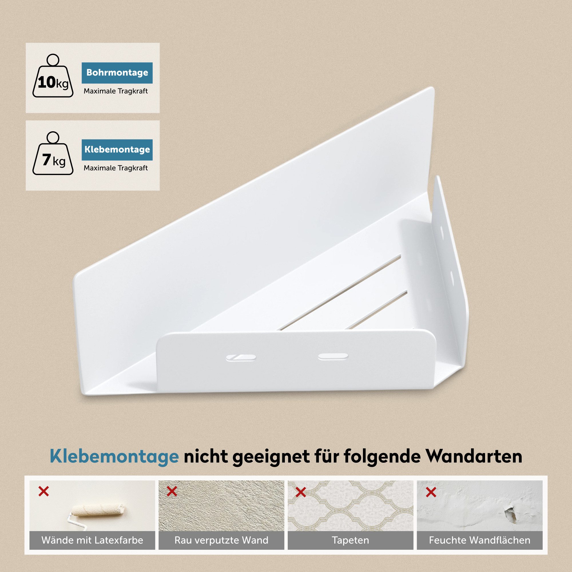 doporro Duschablage Duschregal Eckregal dreieckig aus Kohlenstoffstahl Reglo-07, Dreieckig, Offenes, gebogenes Design – Bild 5 von 5