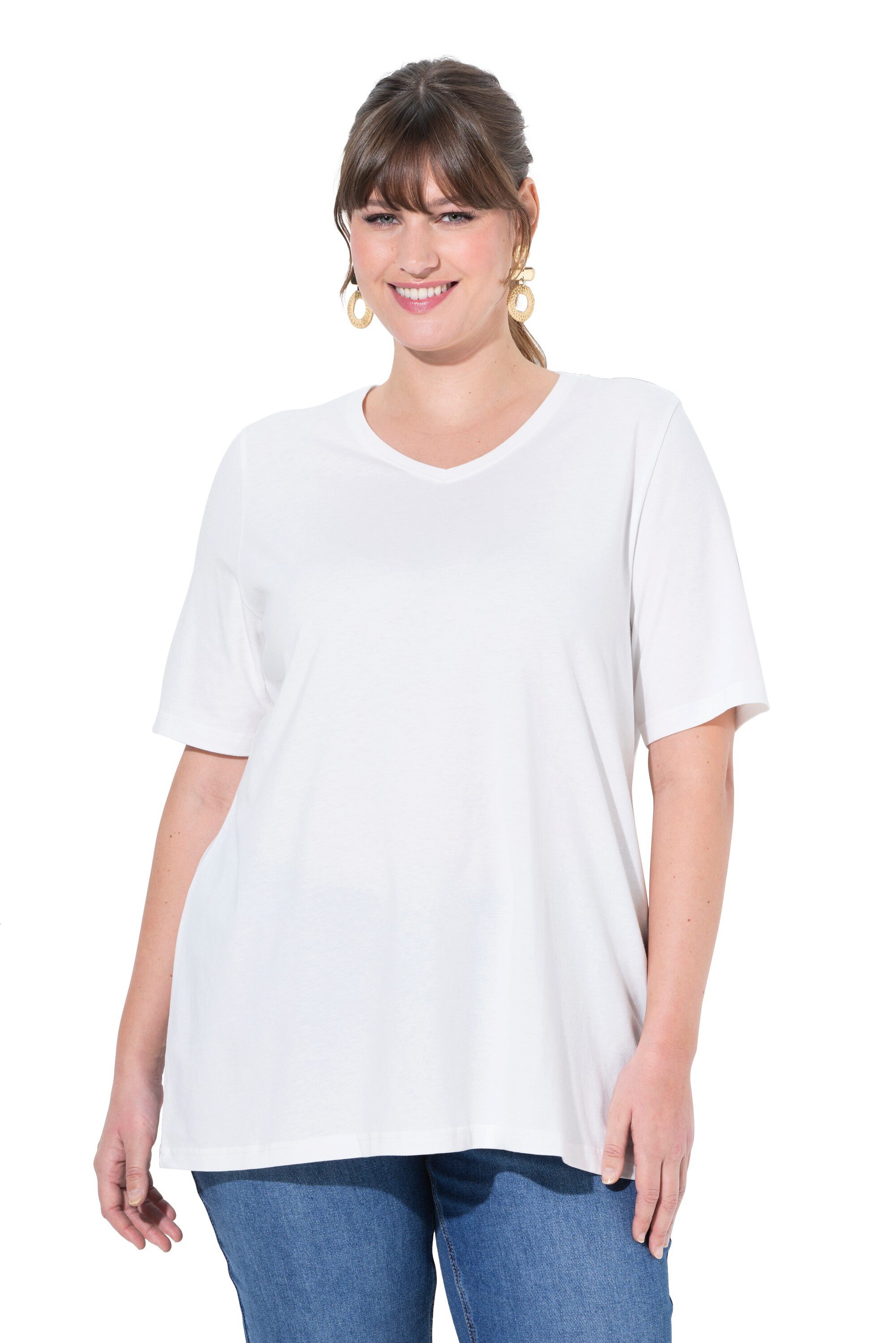 Ulla Popken T-Shirt T-Shirt 2er-Pack V-Ausschnitt günstig online kaufen