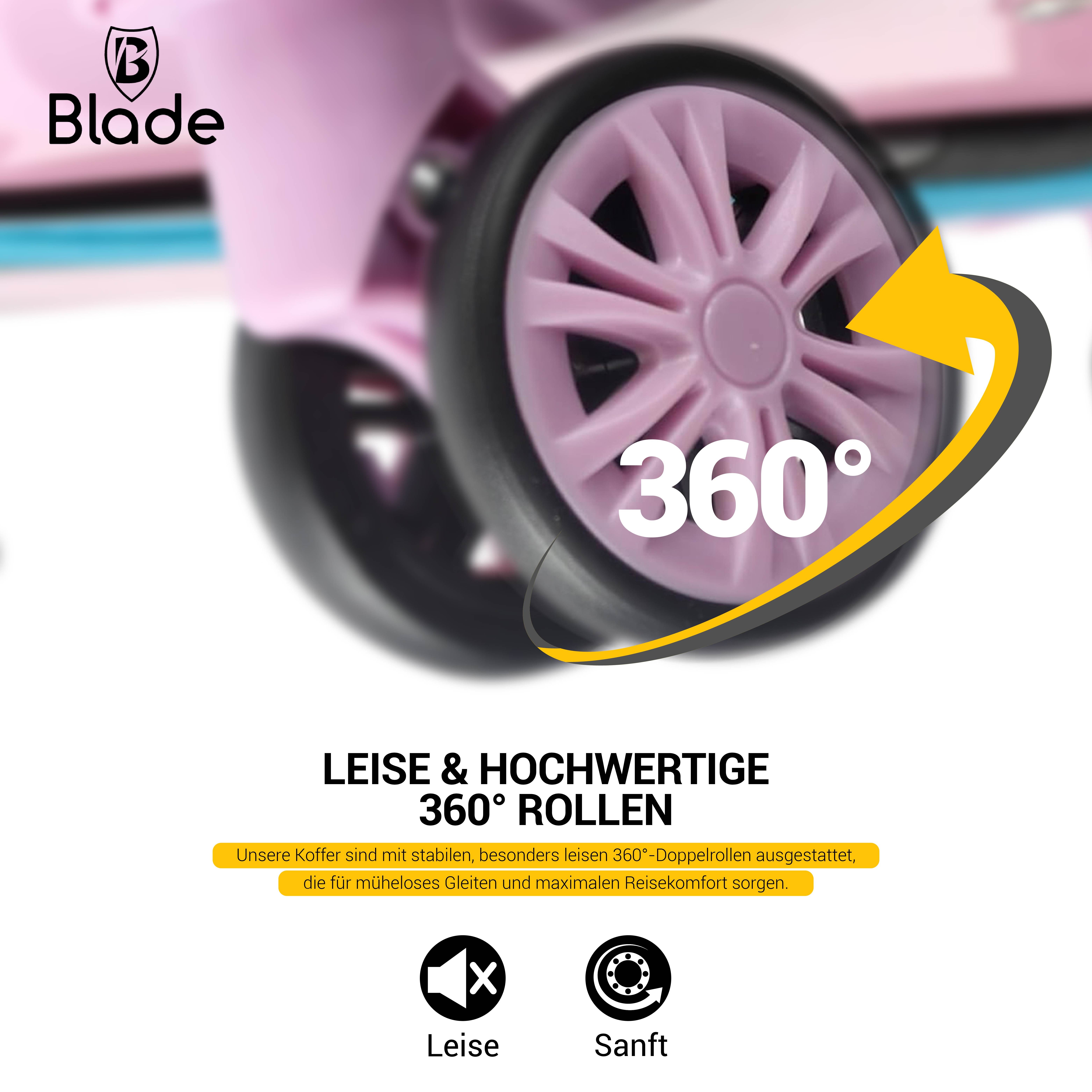 Blade Hartschalen-Trolley Kofferset Erweiterbares Handgepäck Rollkoffer TSA-Schloss ABS+PC SALE – Bild 4 von 5