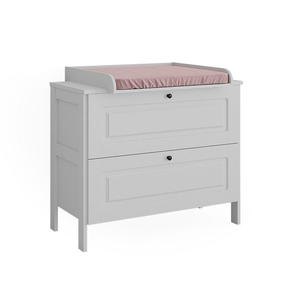 VitaliSpa® wrap chest Ajaton, white, 108 x 98 cm with 2 drawers