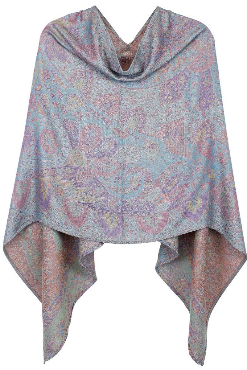 dy_mode Blusenponcho Paisley Muster Damen Poncho Leichtes Cape Bunter Blusenponcho Paisley Muster