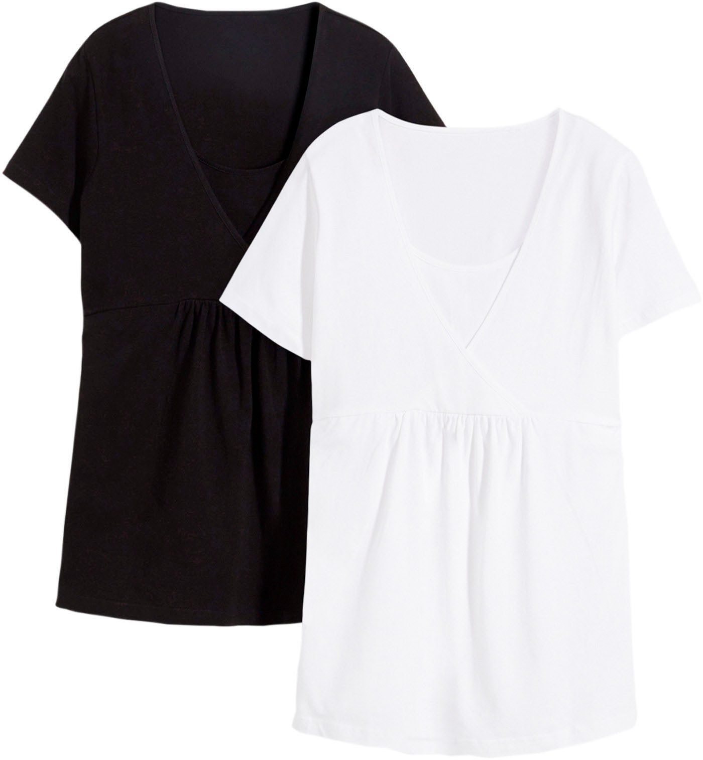 bonprix Stillshirt (Packung, 2-tlg) figurumspielende Passform, mit Wickelsc günstig online kaufen