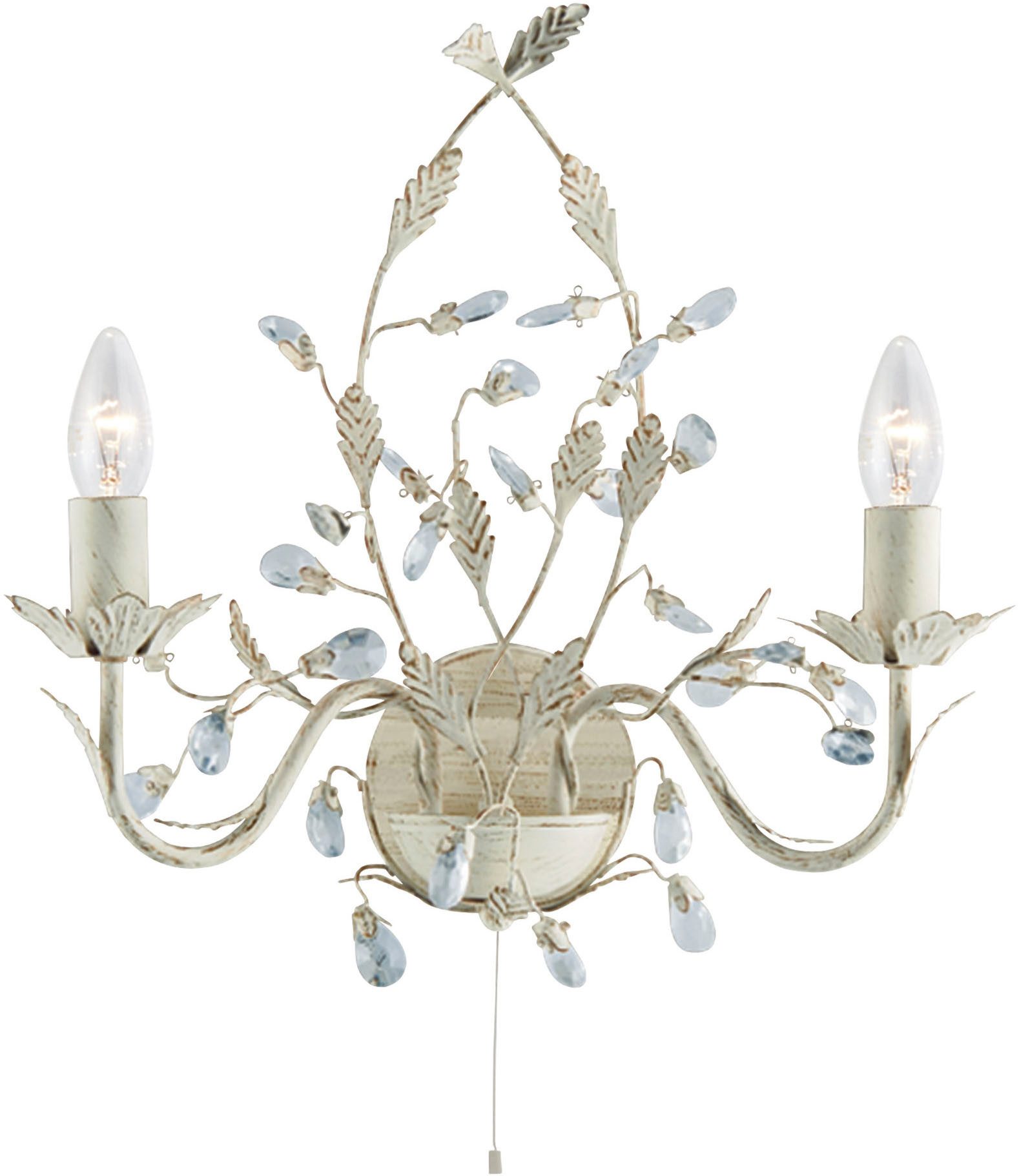 Searchlight Wandleuchte Alamandite 2Lt Wandleuchte - Cremefarbig und Gold, ohne Leuchtmittel