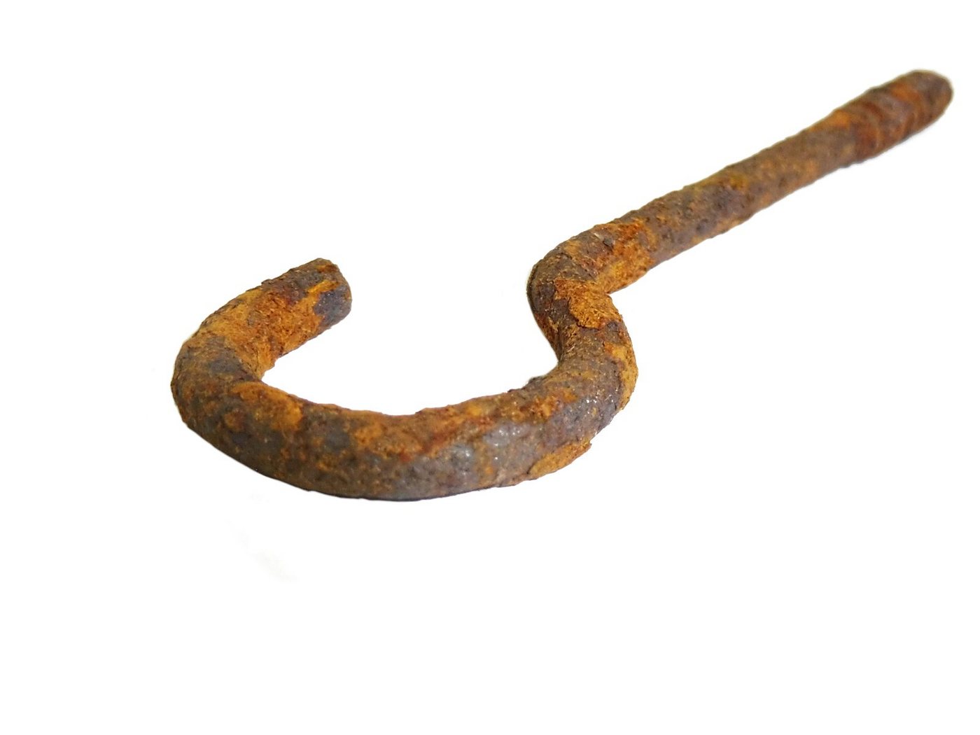 Thumbnail - vitaliano Rundstahlkette rostige Kette, Legierter Stahl, Länge 0.04 m (2-St. rostige Haken, 4mm stark, 70mm lang, Antik,...