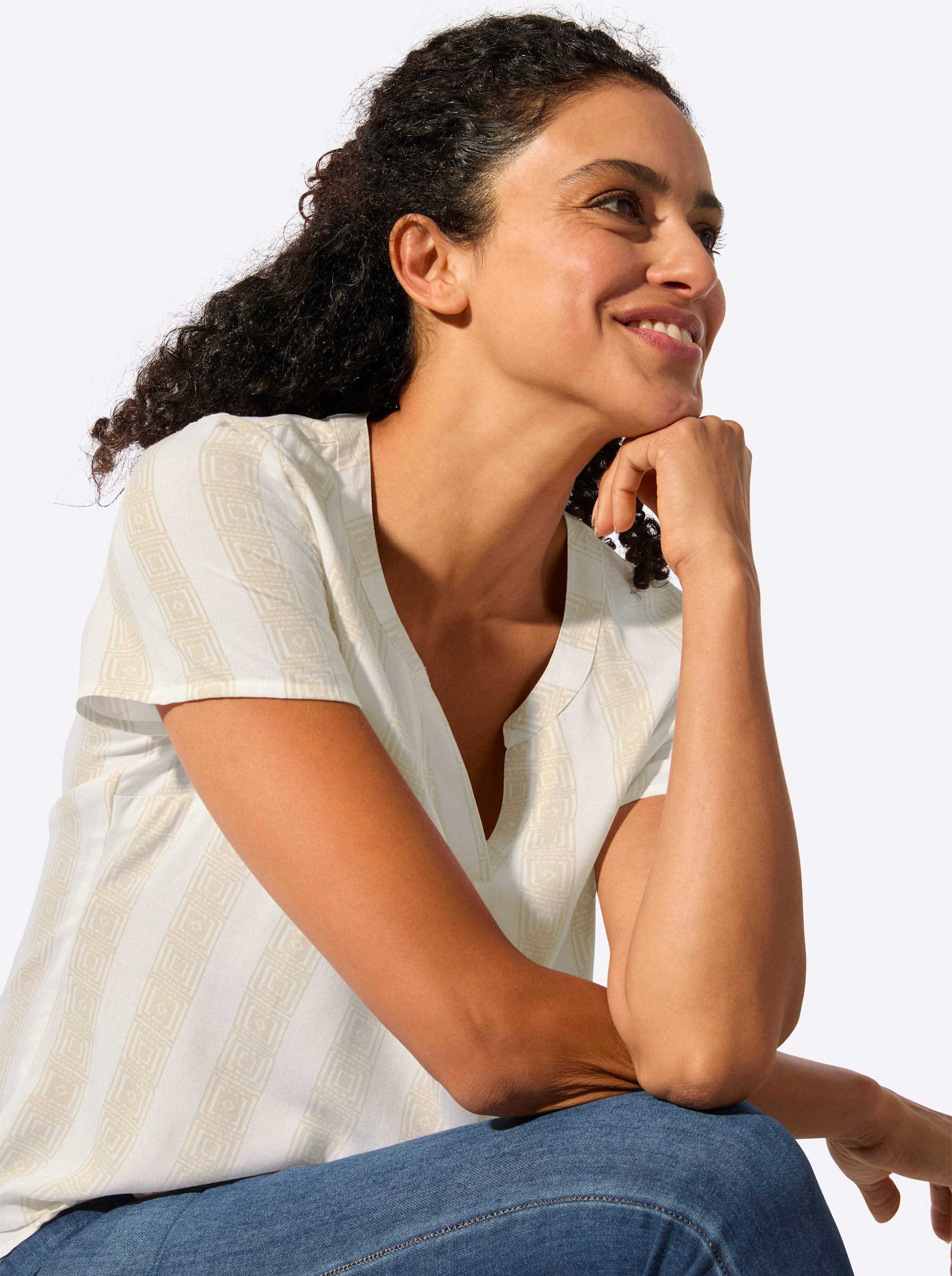 Witt Klassische Bluse Kurzarm-Bluse Kurzarm