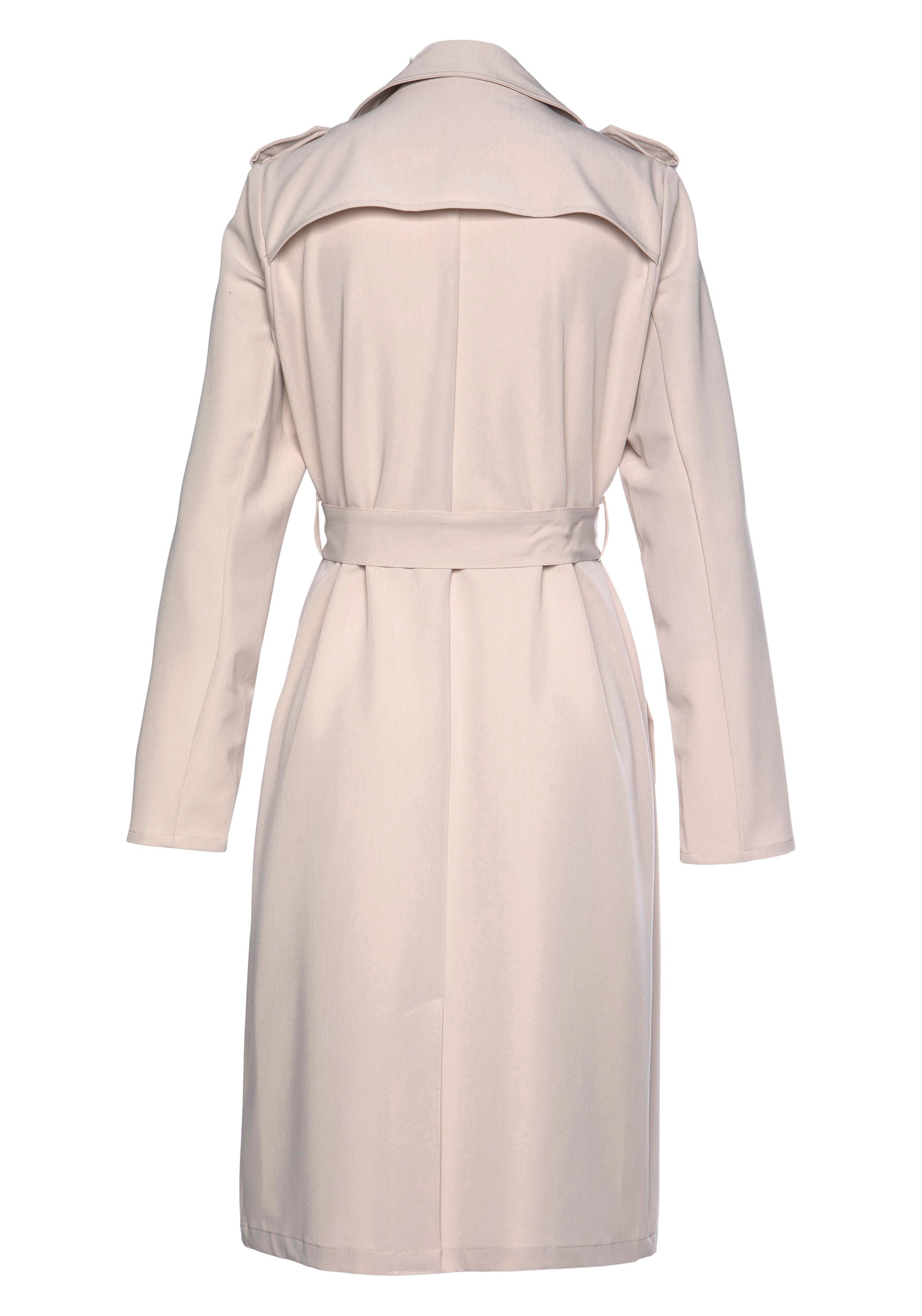 LASCANA Trenchcoat mit Reverskragen und mit Bindegürtel zum Regulieren leichter Damenmantel ohne Futter, Frühlingsmantel, casual-chic – Bild 4 von 5