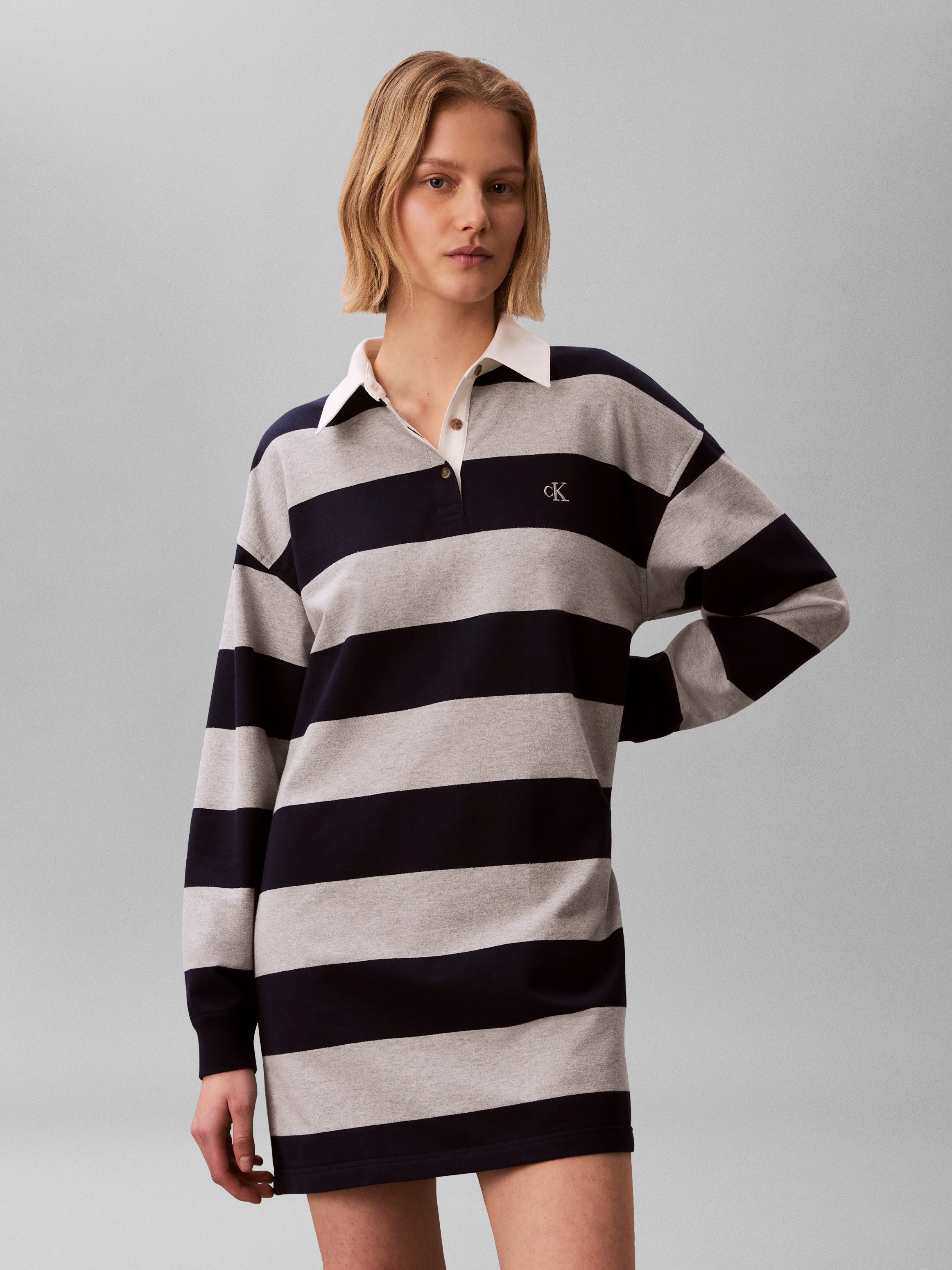 Calvin Klein Jeans Polokleid VARSITY STRIPE MINI POLO Regular fit mit Polokragen