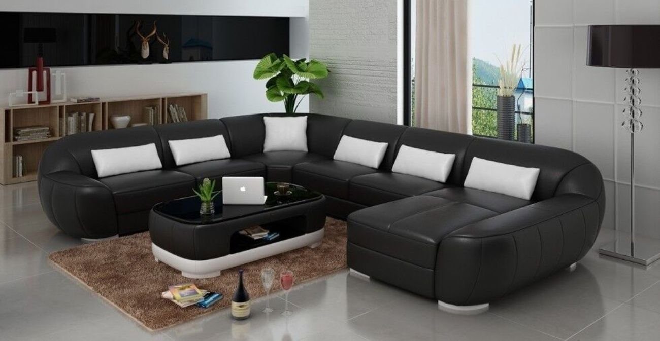 JVmoebel Ecksofa Modernes Wohnlandschaft Garnitur Ecksofa Polster Couch Sitz Ledersofa