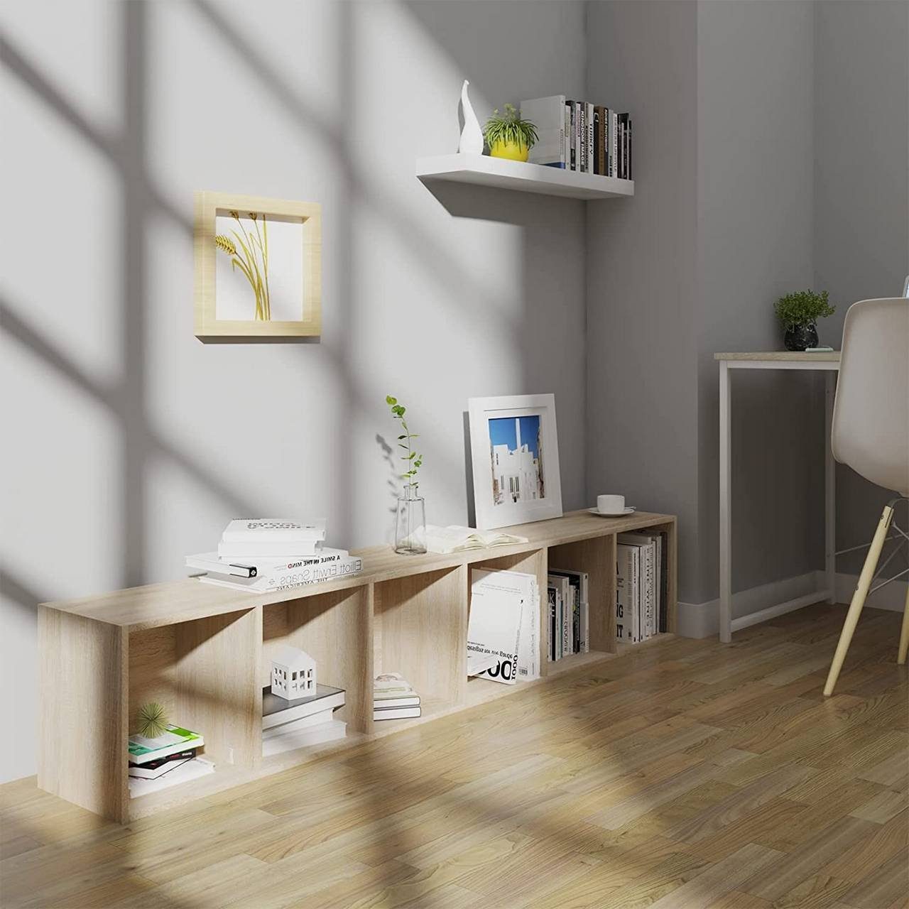 Woltu Bücherregal, 1-tlg., Aktenschrank, MDF, 6 Fächer, 30x24x158,5cm