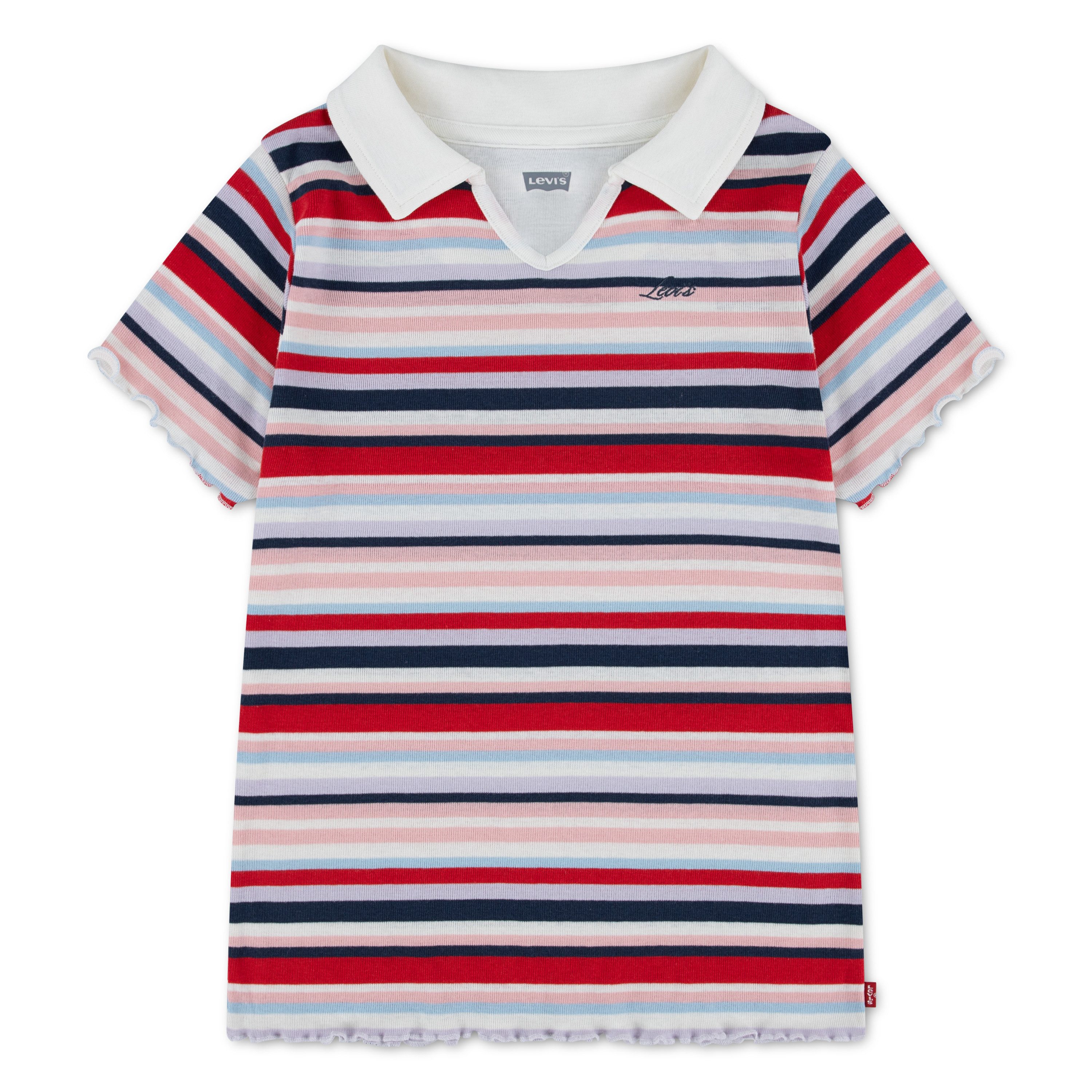 Levi's® Kids Poloshirt LVG POLO SS KNIT TOP mit gewellten Abschlüssen, im Streifendessin
