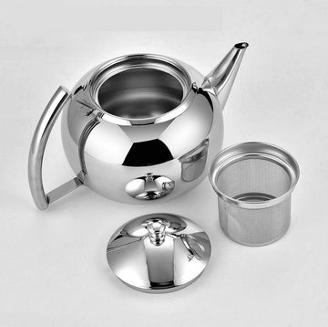 Caterize Teekanne Teekanne mit Siebeinsatz,Edelstahl,Teebereiter für alle Kräuter