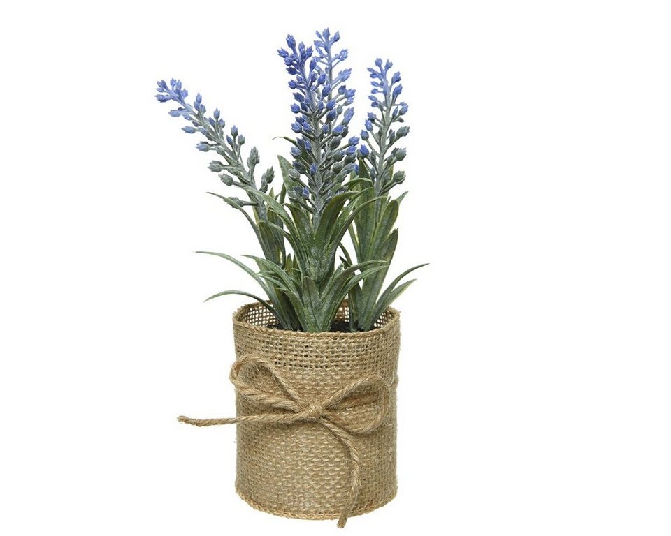 Kunstpflanze, Decoris season decorations, Lavendel im Jute Topf 7x15cm  künstlich