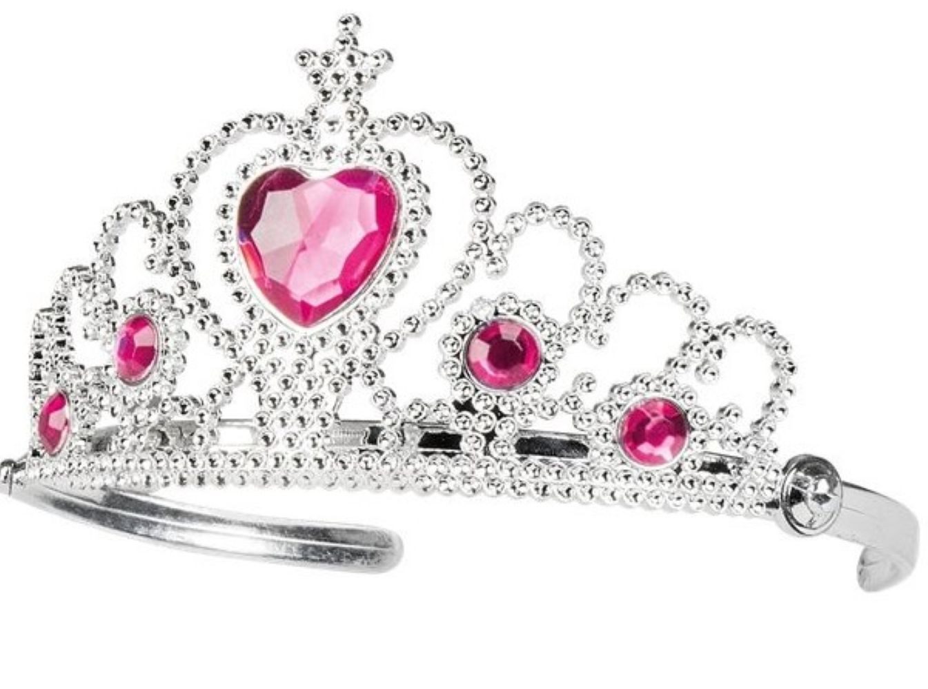 Fiestas Guirca Kostüm Tiara Diadem Prinzessin Krone, Silber Rosa