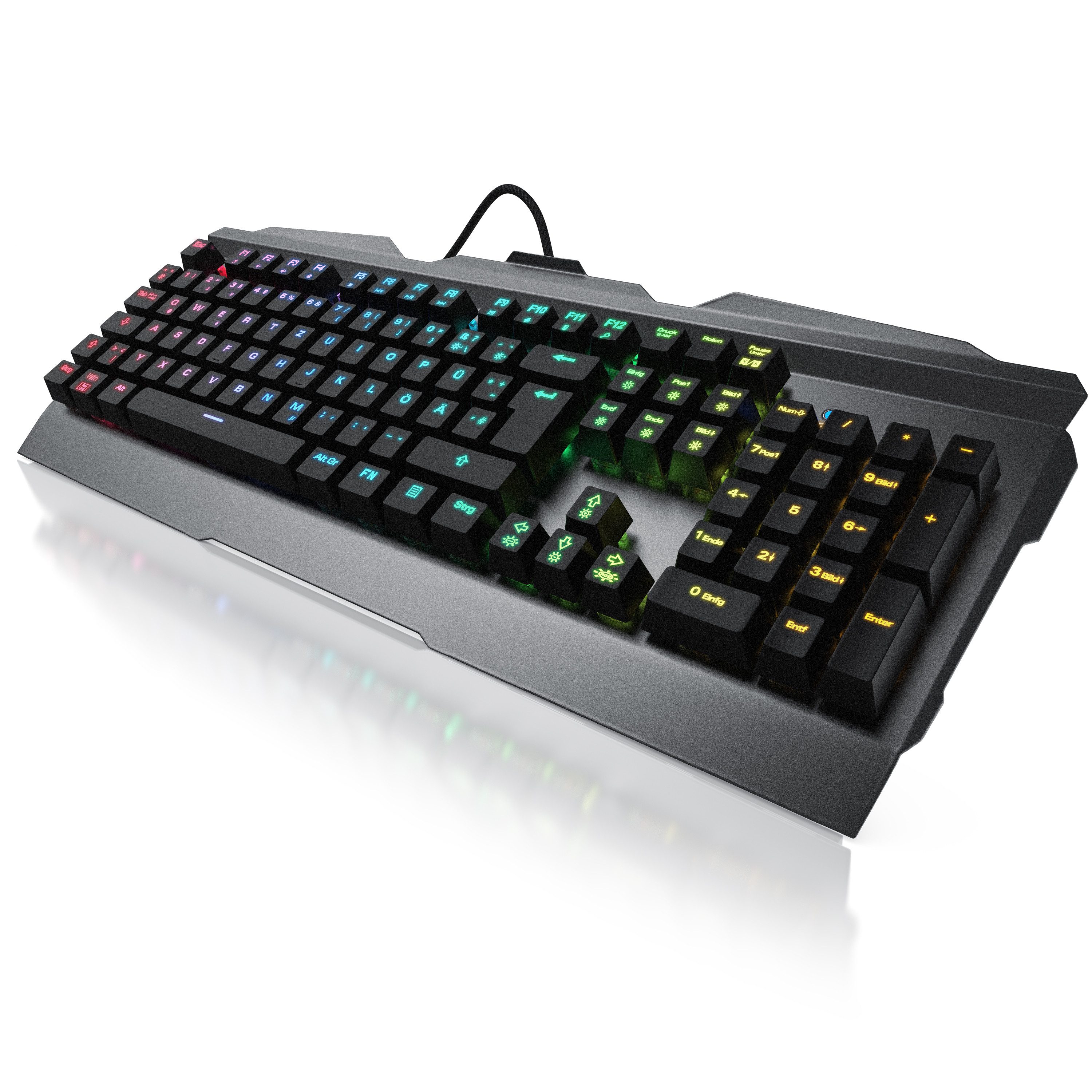 Titanwolf mechanisch, Aluminium Gehäuse, RGB LED Beleuchtung - Invader Gaming-Tastatur (präziser Tastenanschlag für schnelles, ermüdungsfreies Gaming)