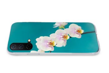 MuchoWow Handyhülle Orchidee - Blumen - Pflanze - Weiß - Lila, Phone Case, Handyhülle OnePlus Nord CE 5G, Silikon, Schutzhülle