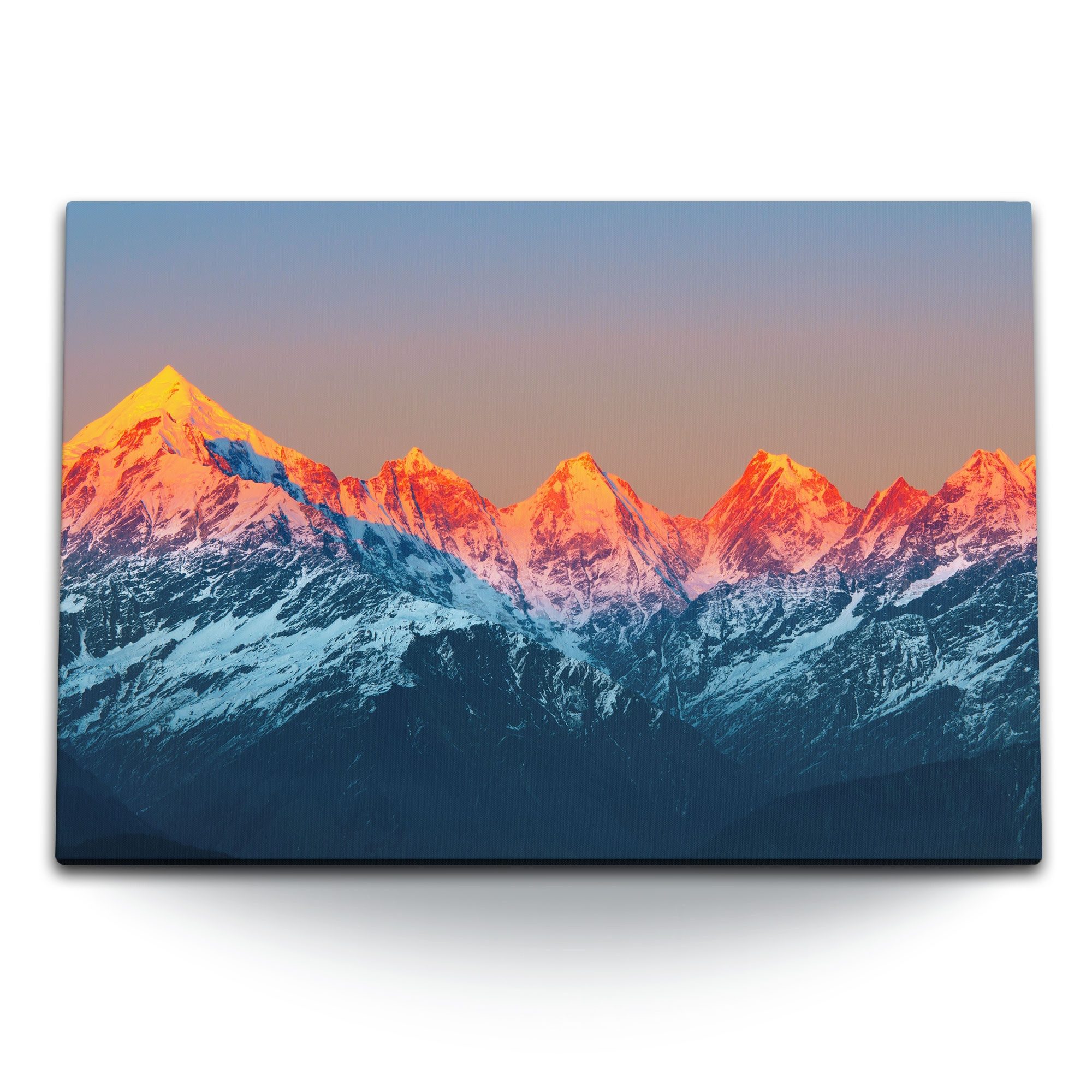 Leinwandbild 120x80cm Wandbild auf Leinwand Himalaya Indien Berge Gebirge Sonnenunt