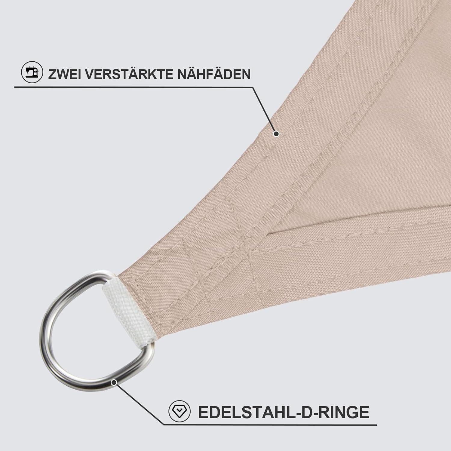 LuxusKollektion Sonnensegel Sonnensegel Dreieckig Wasserdicht Taupe 95 UV Schutz 3.6x3.6x3.6 Taupe