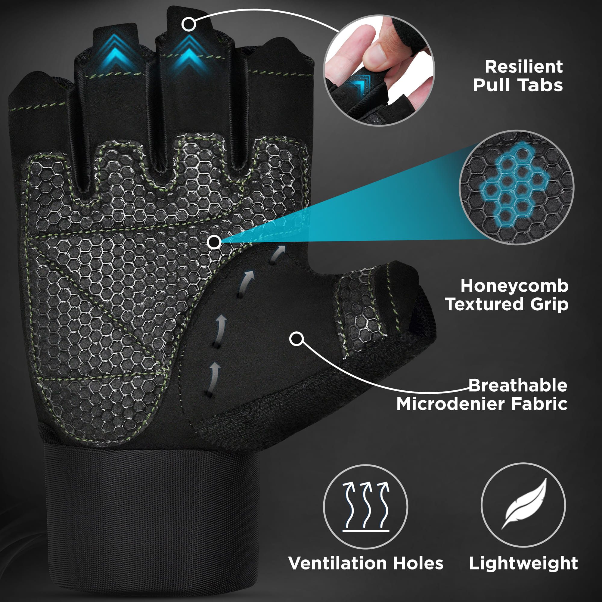 RDX Sports Trainingshandschuhe RDX W3 Workout Gym Handschuhe – Bild 5 von 5