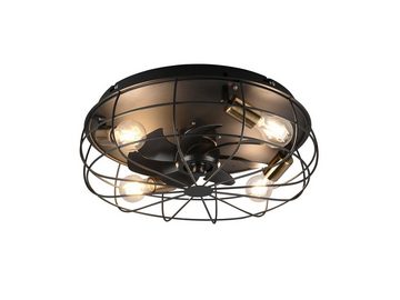 meineWunschleuchte LED Deckenleuchte, Ventilatorfunktion, LED wechselbar, Warmweiß, Deckenventilator-en mit Licht, Deckenlüfter Ventilator Schwarz Ø48,5cm