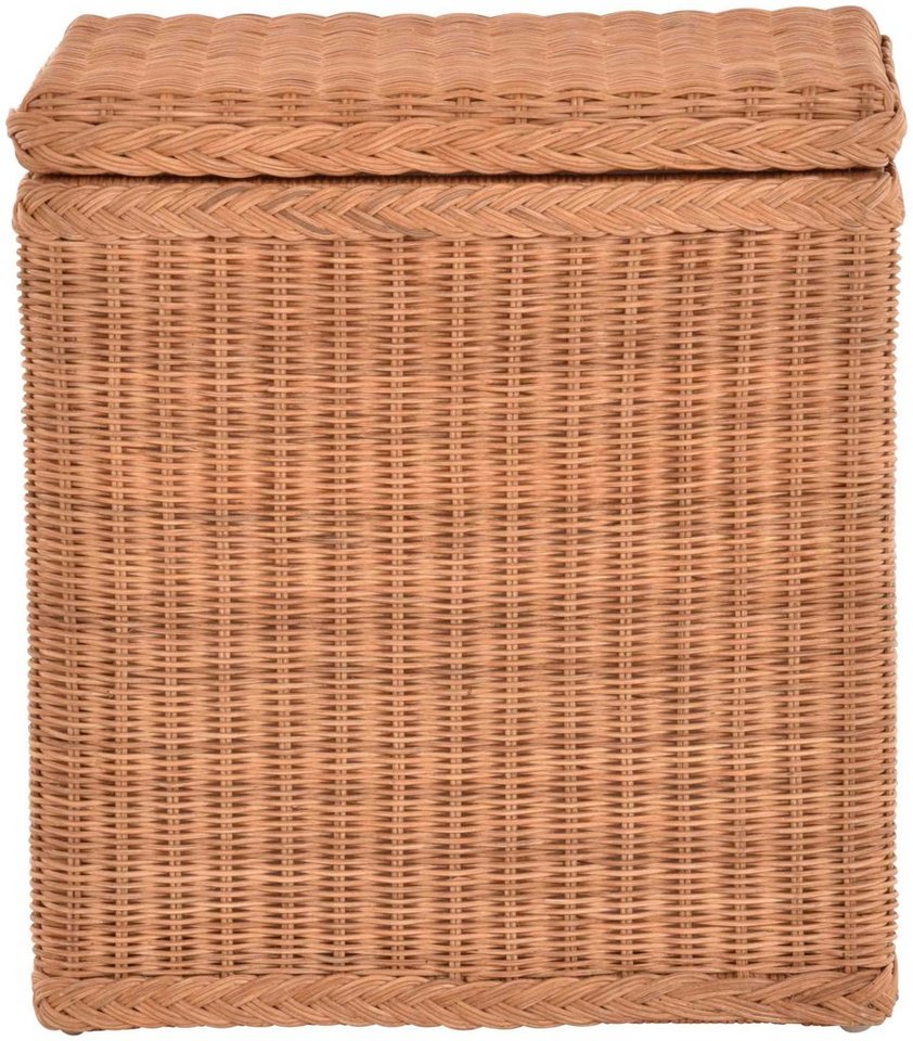 Krines Home Wäschekorb Rattan Wäschebox mit Deckel Wäschetruhe Wäschekorb  Wäschesammler, mit Inlett Korb zur Aufbewahrung