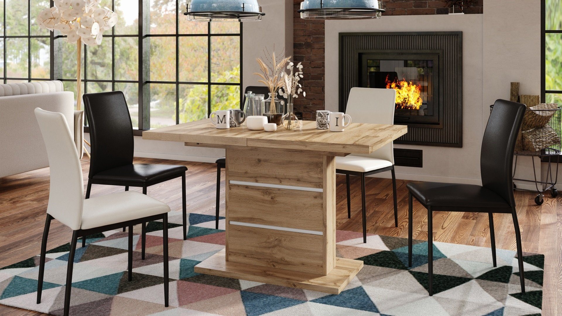 Mazzoni Esstisch Design Piano Tisch Eiche günstig online kaufen