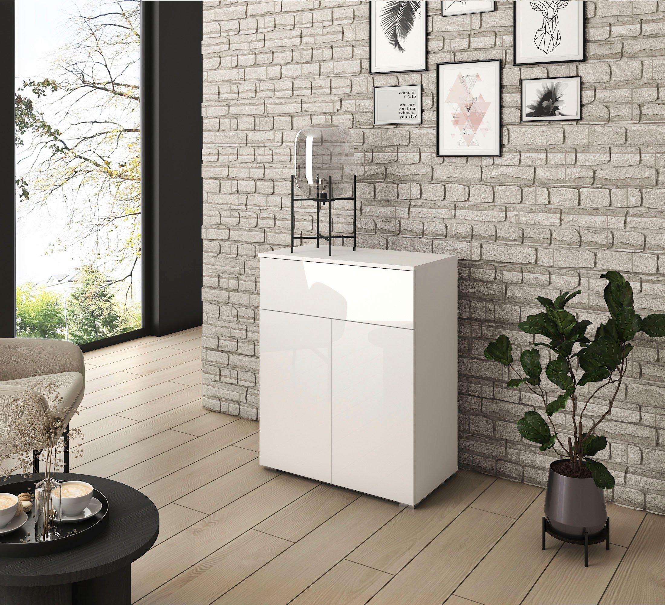 INOSIGN Sideboard PARIS (1 St), Moderne 72cm breite grifflose Kommode, vielseitig einsetzbar