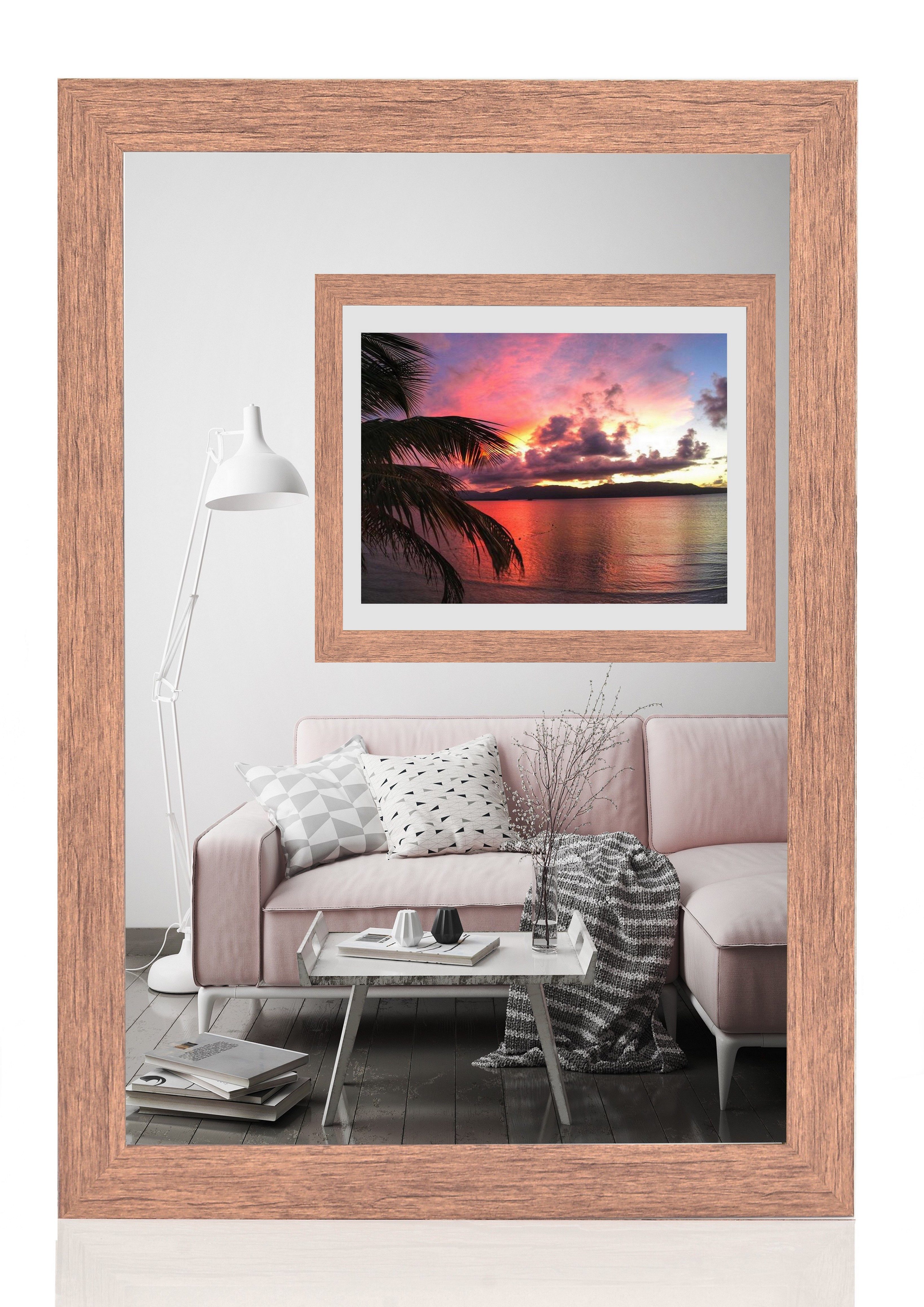PCH[art] Bilderrahmen Rahmen New Alaya, in 8 Holzdekoren, Größe: 10x15 bis 90x120 cm, für 1 Bilder, MDF Holzleiste ummantelt mit Dekorfolie