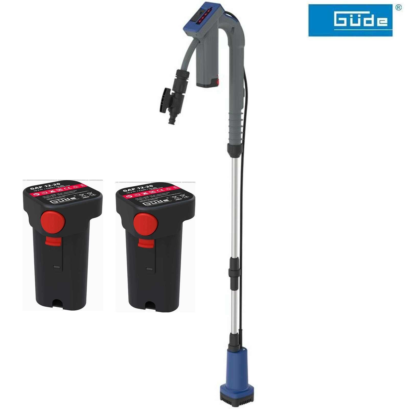 Güde Regenfasspumpe Güde Akku Regenfasspumpe 12V RFP 12-201-04 + 2 Akkus & Ladegerät