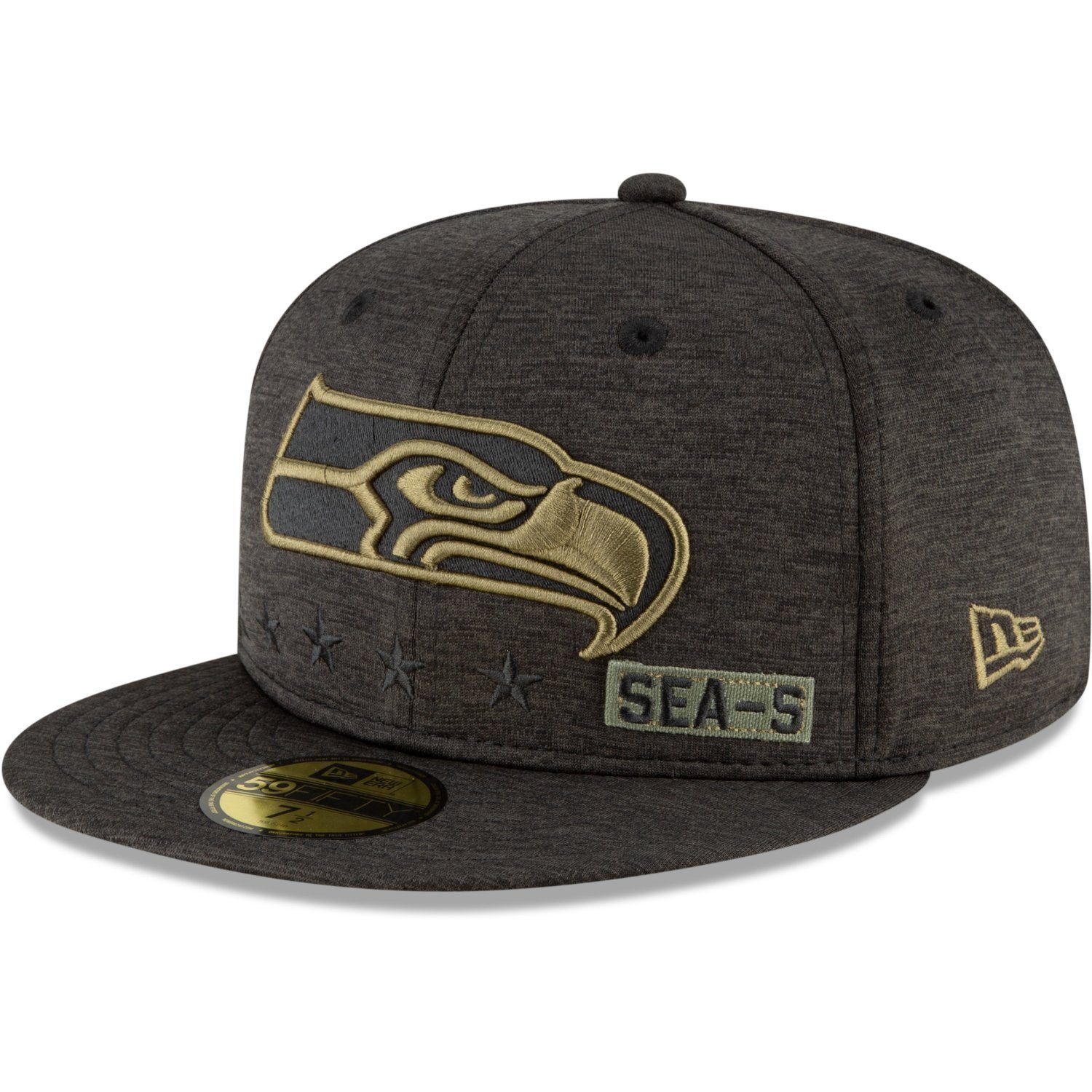 Service to New 2020 Seahawks Era Fitted Seattle Cap 59FIFTY Salute NFL