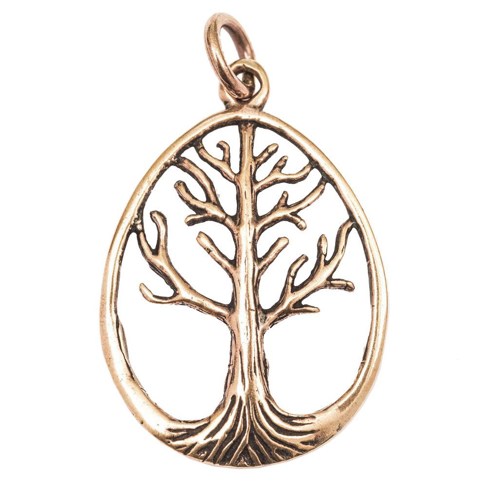 HOPLO Kettenanhänger Anhänger Bronzener Weltenbaum Schmuck - Lebensbaum - 40x23mm