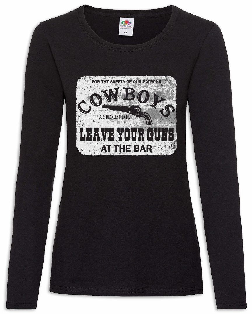 Langarmshirt Cowboys Safety Sign Damen Langarmshirt Cowgirl USA US Confederate