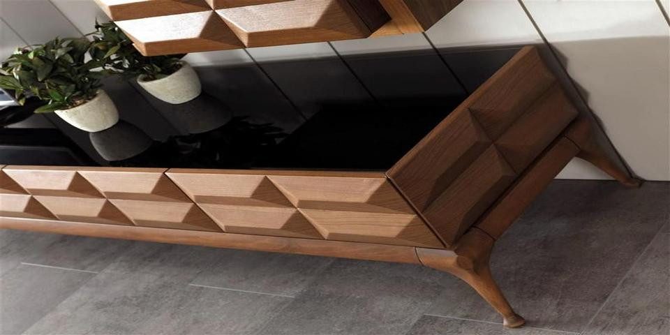 Xlmoebel Sideboard Modernes Hochglanz-Wohnmöbel mit LED-Beleuchtung und Stauraum (Sideboard + Wandschrank, Sideboard + Wandschrank), Hergestellt in Europa