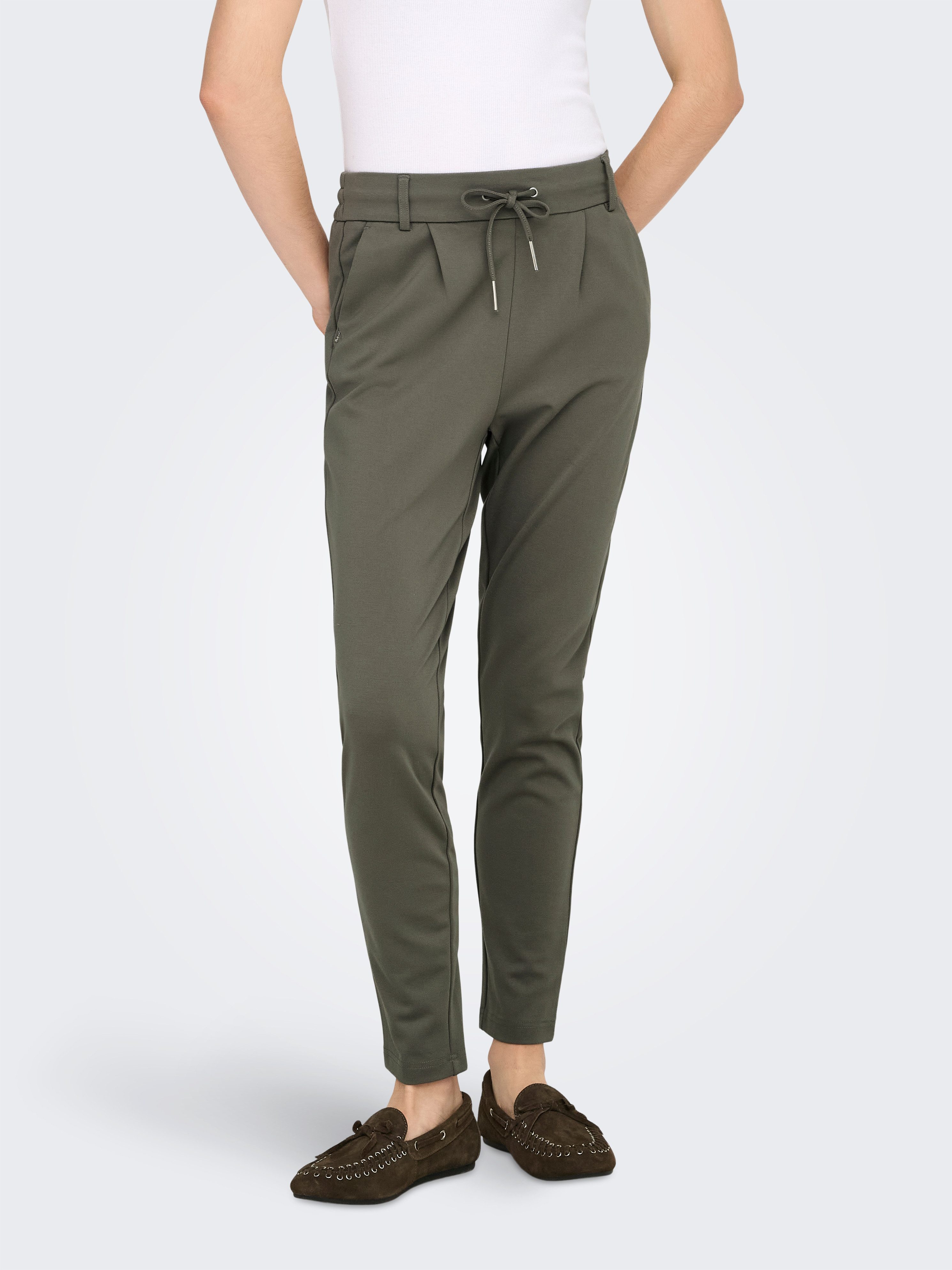 ONLY Jogger Pants ONLPOPTRASH – Joggerhose mit Tunnelzugbund und Stretch casual, Milano Rib, regular fit, Viskosemischung