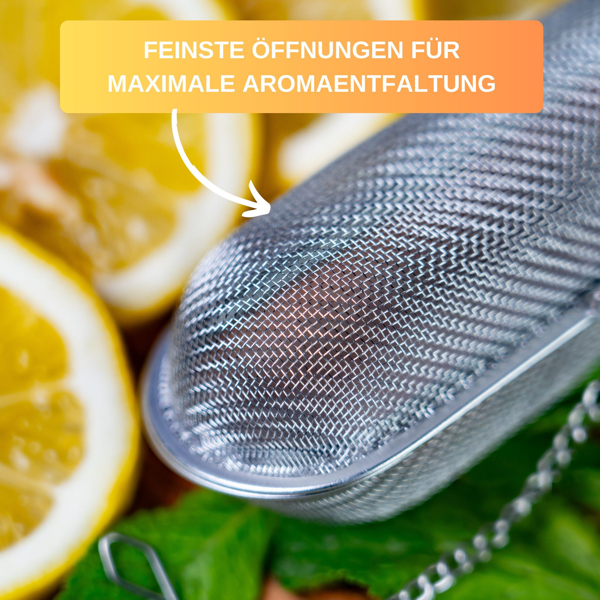 Thiru Teesieb Premium Gewürzsieb Edelstahl für Tassen, Teekannen oder Töpfe, (2-St)