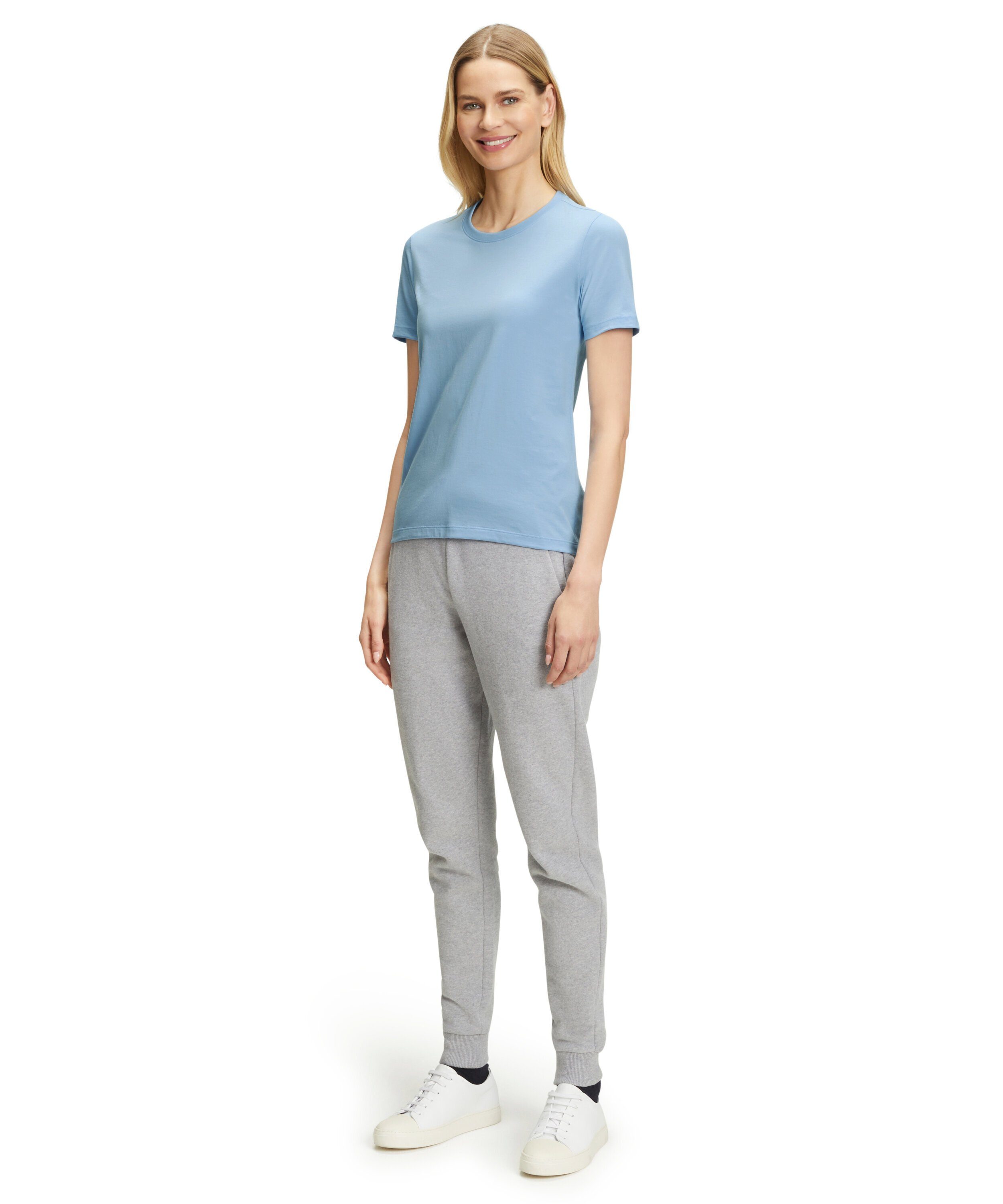 FALKE T-Shirt (1-tlg) aus reiner sky Baumwolle blue (6807)