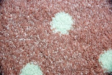 Kinderteppich Kinderteppich Spielteppich Teppich Kinderzimmer Babyteppich Hase in Rosa Creme Grau, Carpetia, rund, Höhe: 13 mm