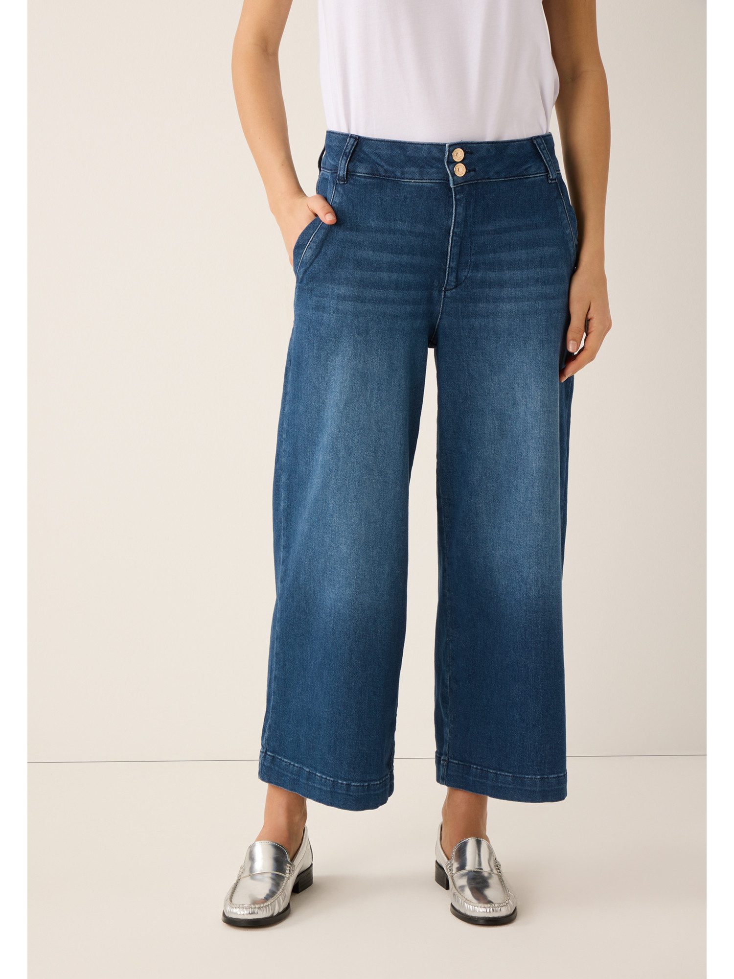 MORE&MORE Regular-fit-Jeans High Waist Jeans Culotte günstig online kaufen