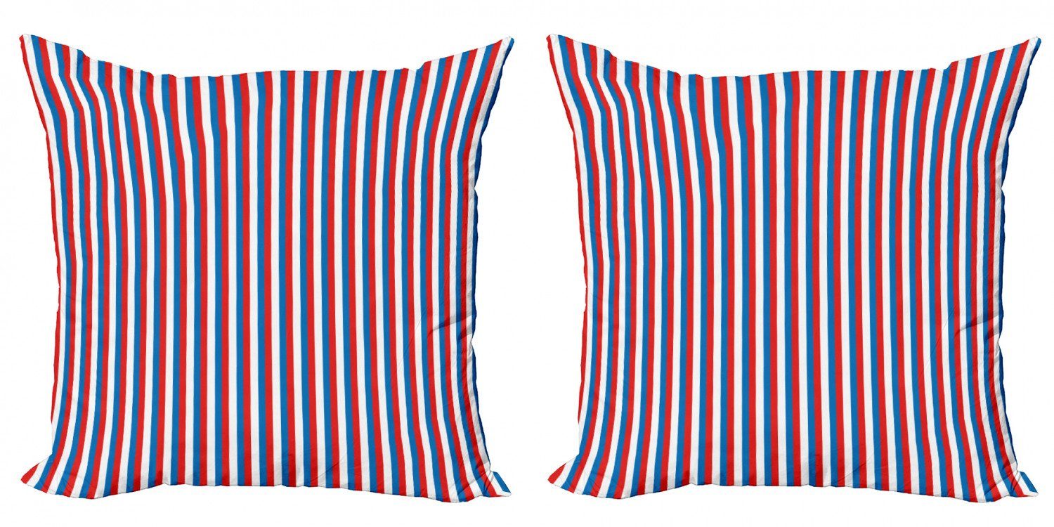 Patriotische Kissenbezüge Accent Harbor-Streifen Abakuhaus Modern Farben Stück), (2 Doppelseitiger Digitaldruck,