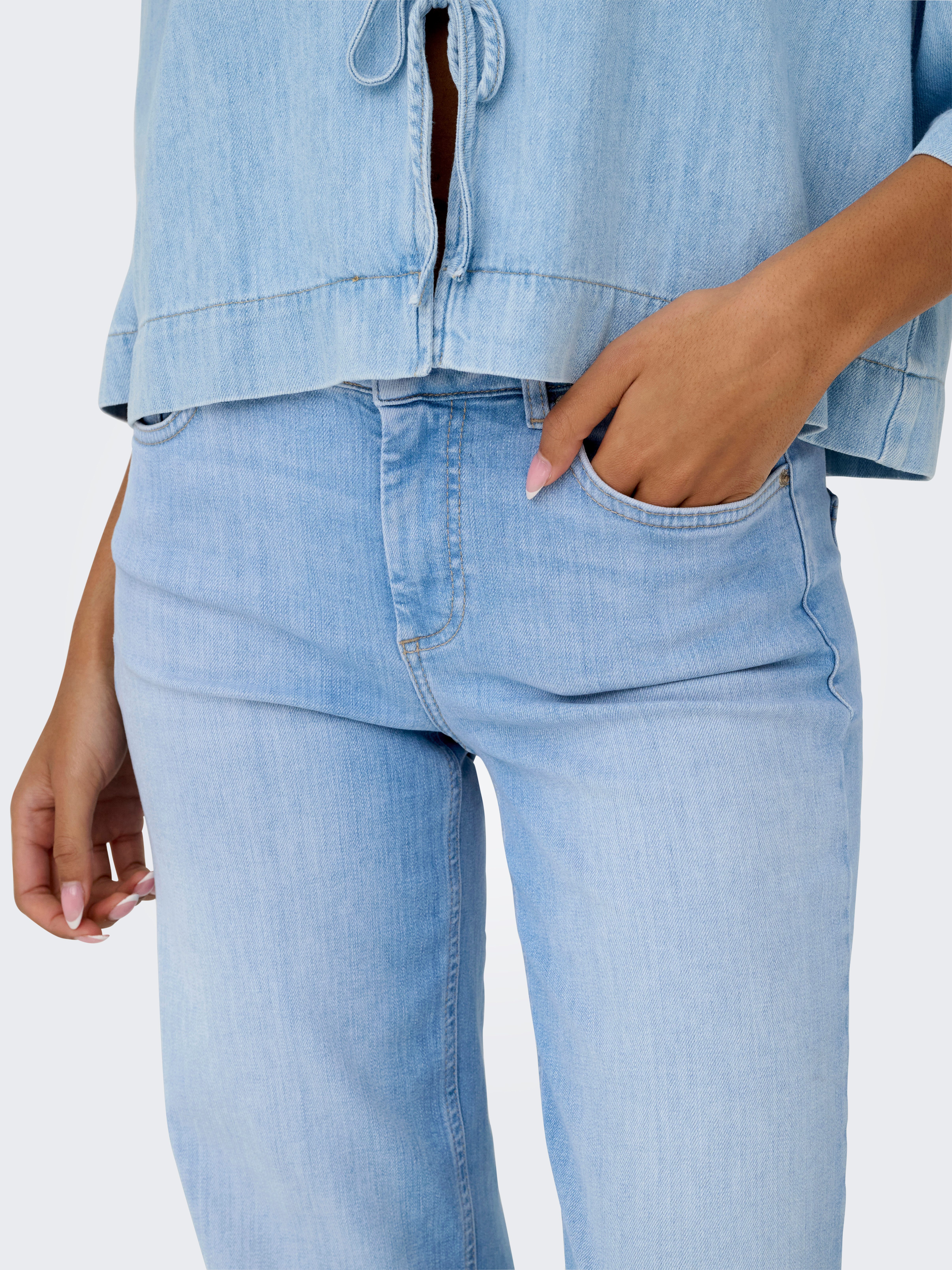 ONLY Straight-Jeans ONLBLUSH MID STRAIGHT DNM REA828 NOOS mittlere Leibhöhe, gerade Beinform, helle Waschung